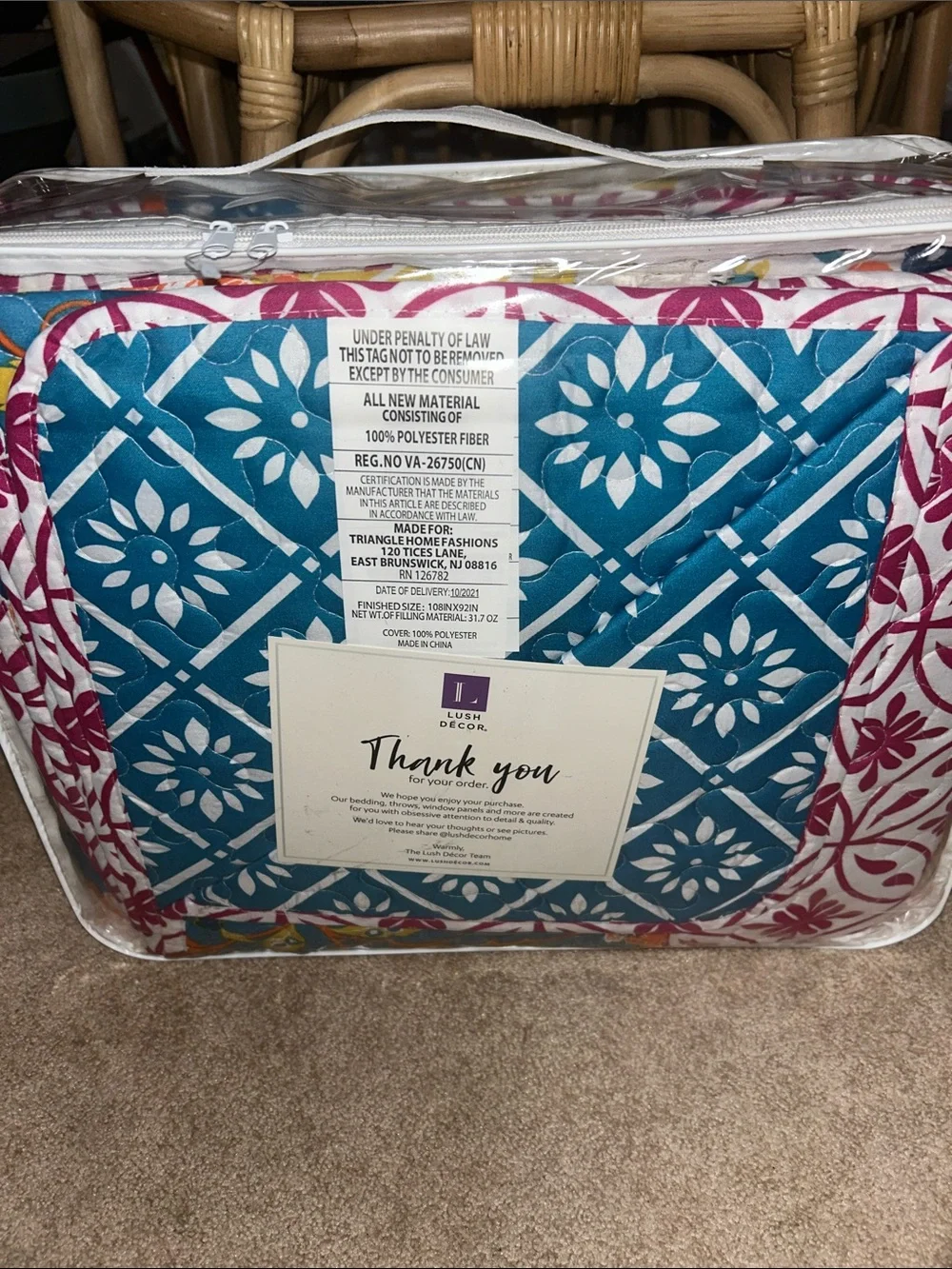 Lush King Turquoise Multi Boho Stripe Reversible Quilt Set